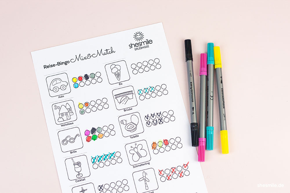 Reise-Bingo für Kinder (Bastelidee und Druckvorlage)
