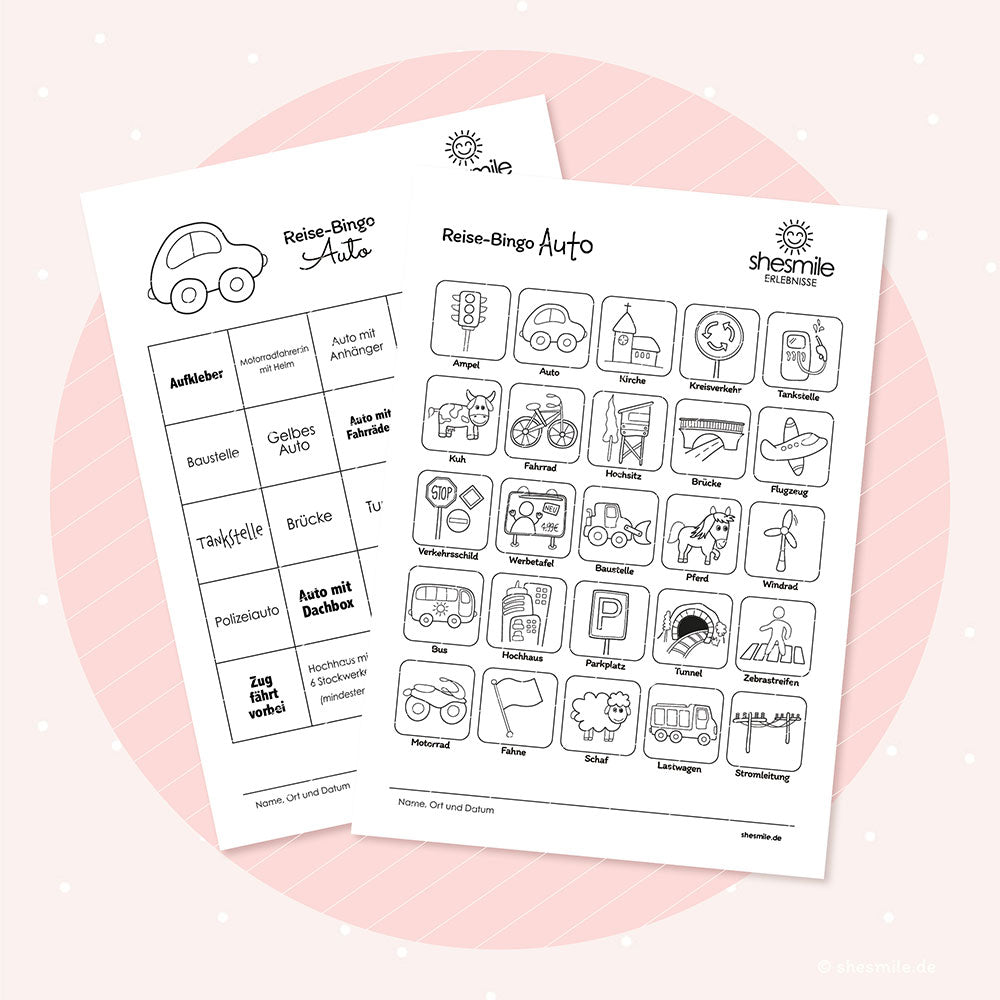 Reise-Bingo für Kinder (Bastelidee und Druckvorlage)