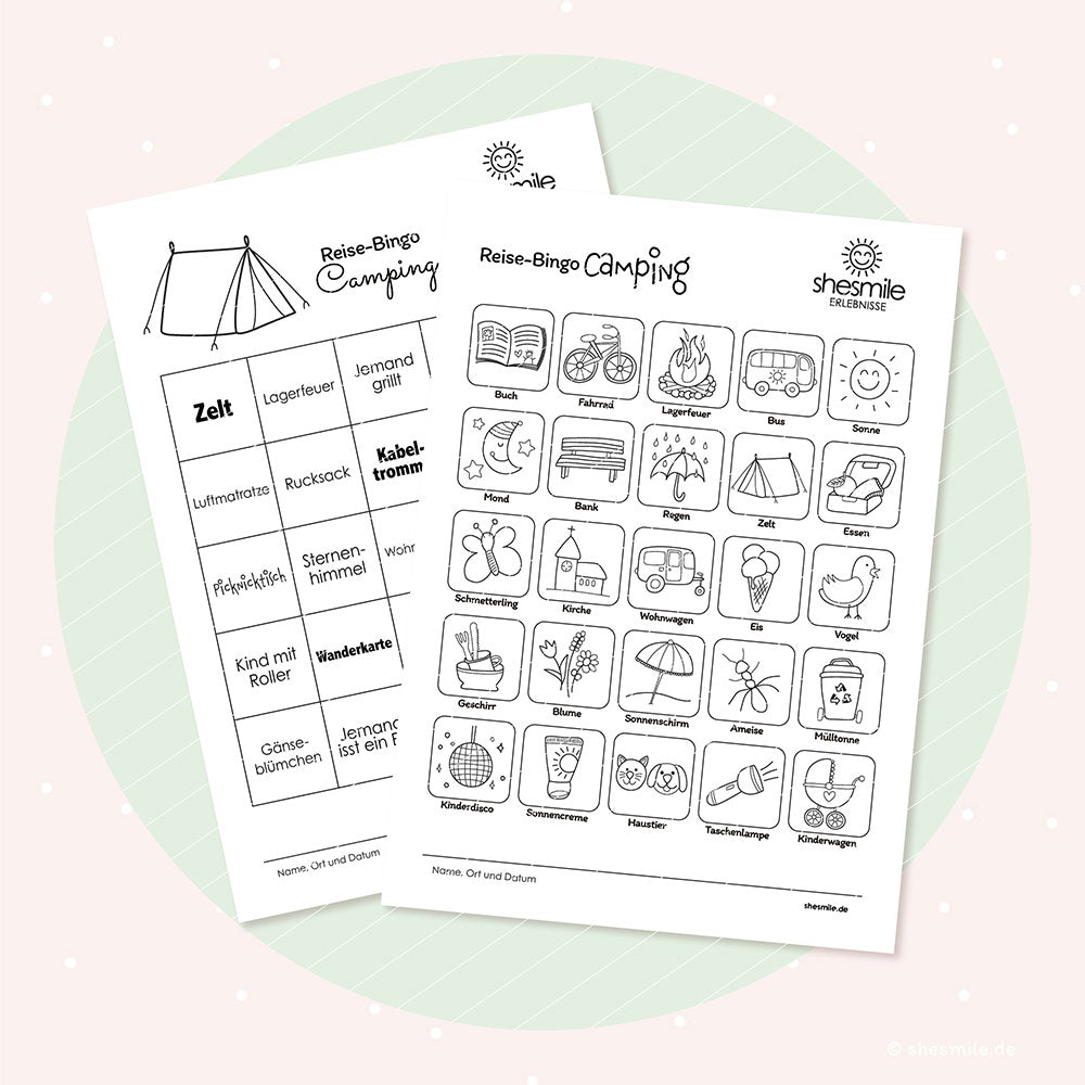 Reise-Bingo für Kinder (Bastelidee und Druckvorlage)
