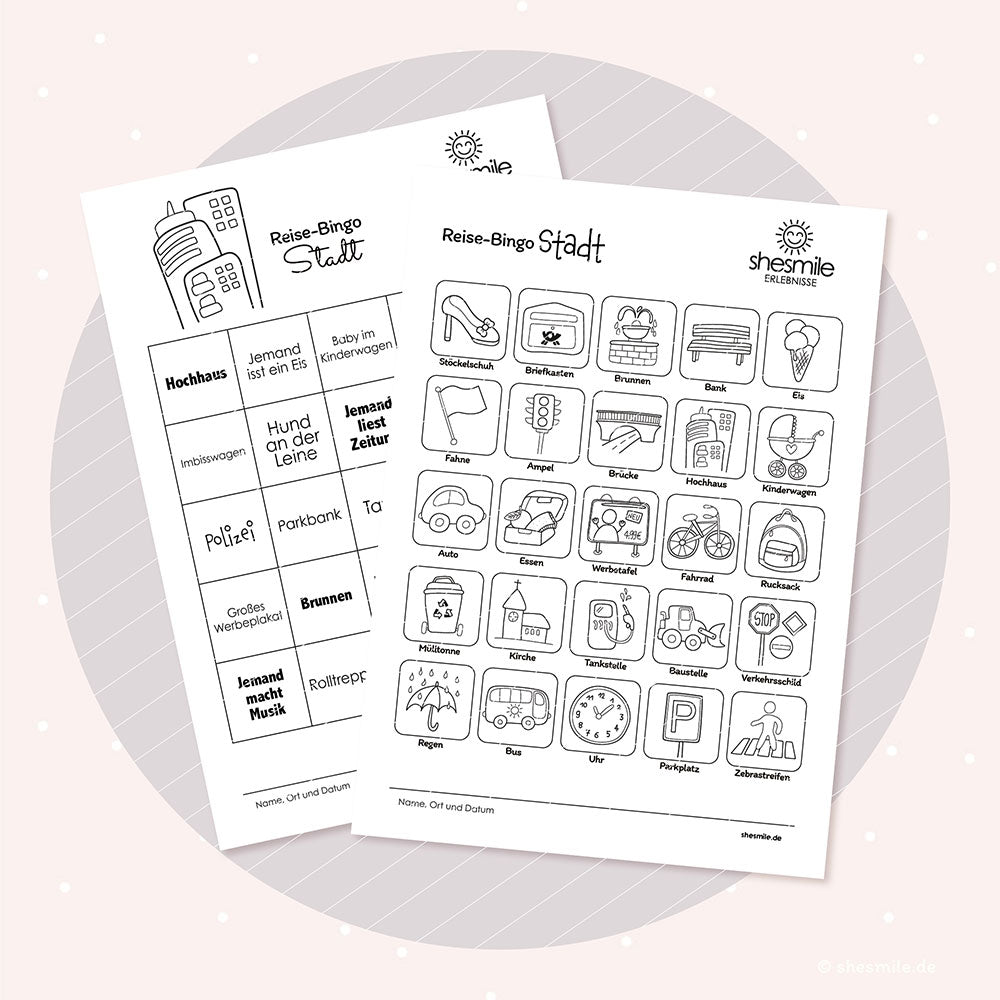 Reise-Bingo für Kinder (Bastelidee und Druckvorlage)