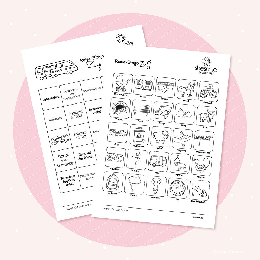 Reise-Bingo für Kinder (Bastelidee und Druckvorlage)