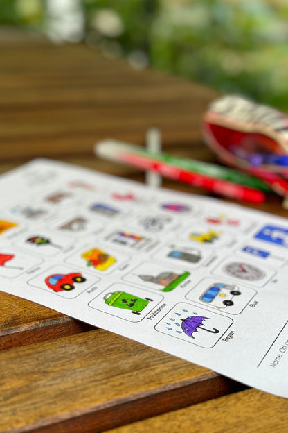 Reise-Bingo für Kinder (Bastelidee und Druckvorlage)