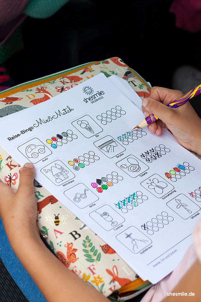 Reise-Bingo für Kinder (Bastelidee und Druckvorlage)