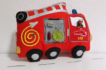 Feuerwehr-Kuschelkissen Fred (Schnittmuster und Nähanleitung)