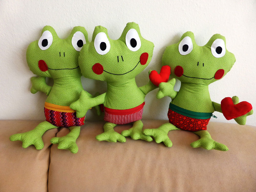 Frosch-Kummerkissen Quenni (Schnittmuster und Nähanleitung)