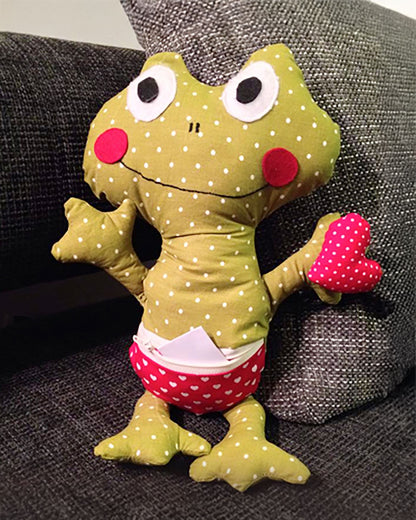 Frosch-Kummerkissen Quenni (Schnittmuster und Nähanleitung)