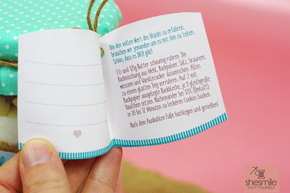 Etiketten und Geschenkanhänger Cookies im Glas (Bastelidee und Druckvorlage)