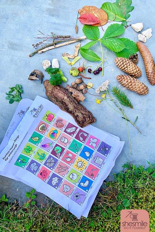 Natur-Bingo für Kinder (Bastelidee und Druckvorlage)