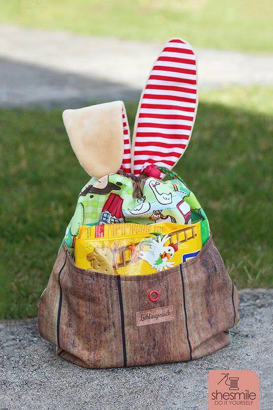 Kuscheltier-Wendetasche Osternesthase (Schnittmuster und Nähanleitung)