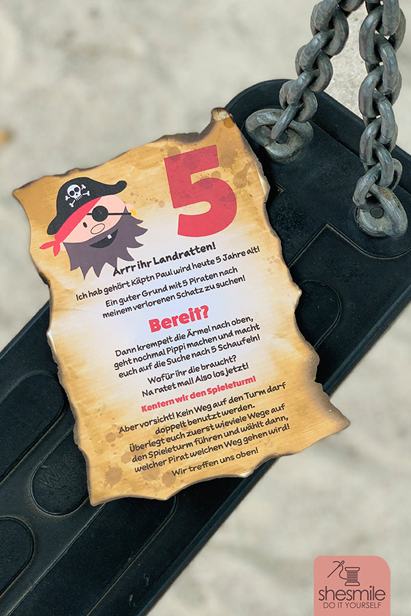Schatzsuche Piraten und Schaufeln (Bastelidee und Druckvorlage)