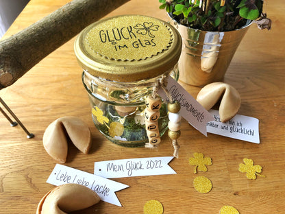 Glücksglas der Dankbarkeit (Bastelidee und Druckvorlage)