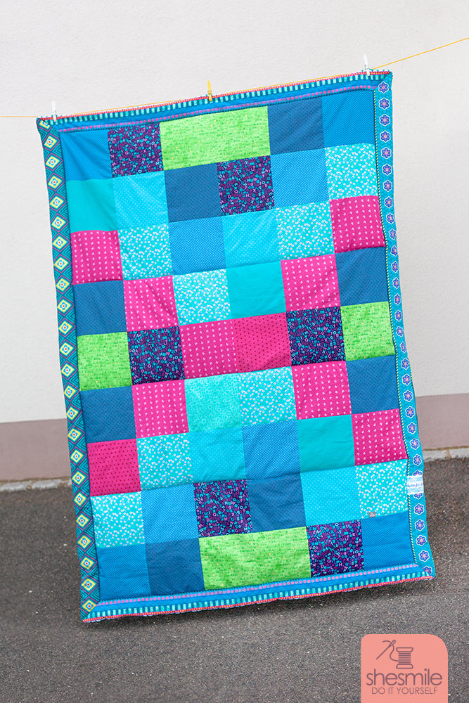 Patchworkdecke Gerda Gemütlich (Schnittmuster und Nähanleitung)