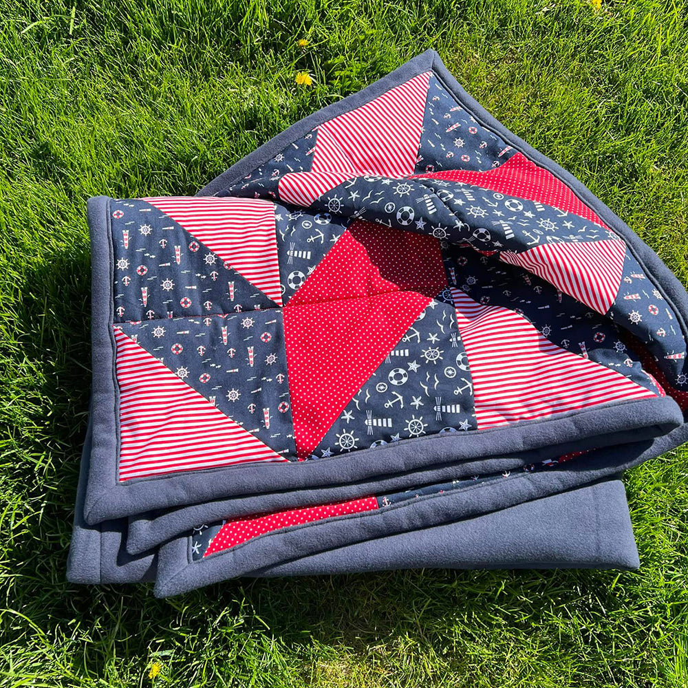 Patchworkdecke Gerda Gemütlich (Schnittmuster und Nähanleitung)