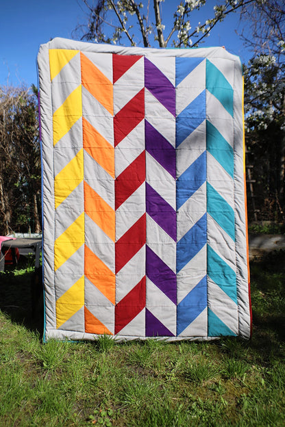 Patchworkdecke Gerda Gemütlich (Schnittmuster und Nähanleitung)