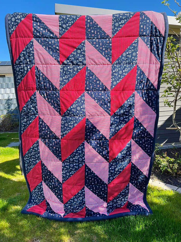 Patchworkdecke Gerda Gemütlich (Schnittmuster und Nähanleitung)