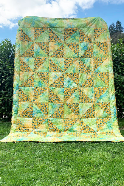 Patchworkdecke Gerda Gemütlich (Schnittmuster und Nähanleitung)