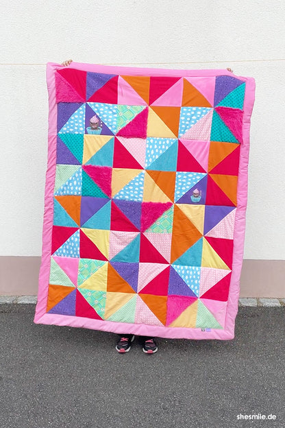 Patchworkdecke Gerda Gemütlich (Schnittmuster und Nähanleitung)