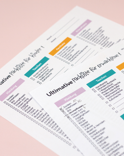 Packliste - Kofferpacken für den Urlaub (Checkliste und Druckvorlage)