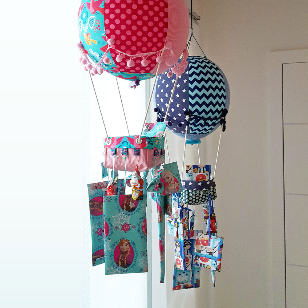 Adventskalender und Kinderzimmerdeko Adventsballon (Schnittmuster und Nähanleitung)