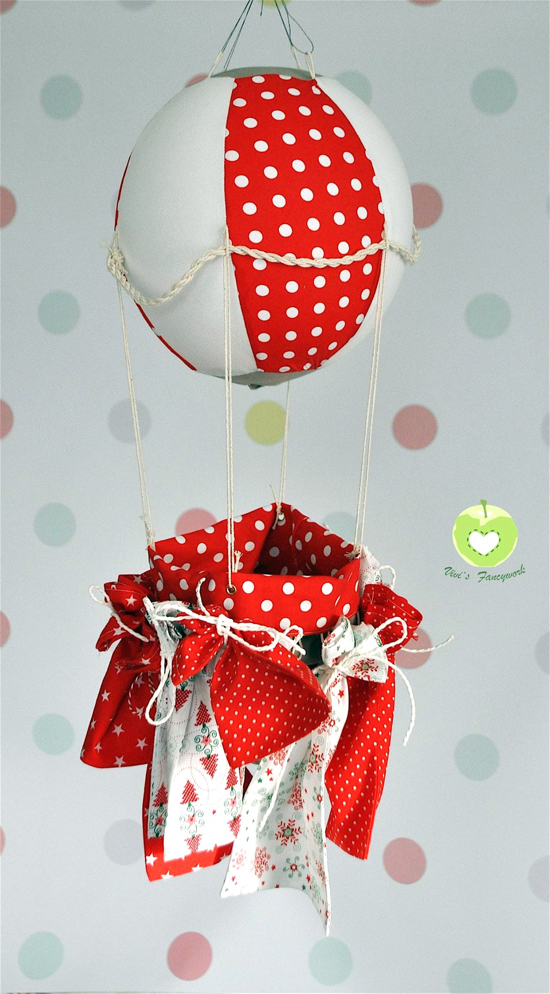 Adventskalender und Kinderzimmerdeko Adventsballon (Schnittmuster und Nähanleitung)