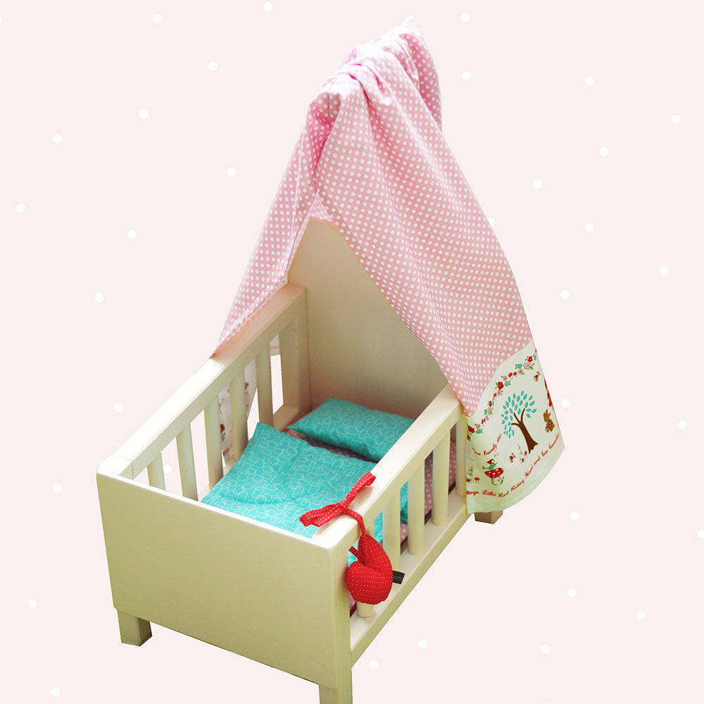 Puppenbett aus Holz mit Bettwäsche (Bauanleitung und Nähanleitung)