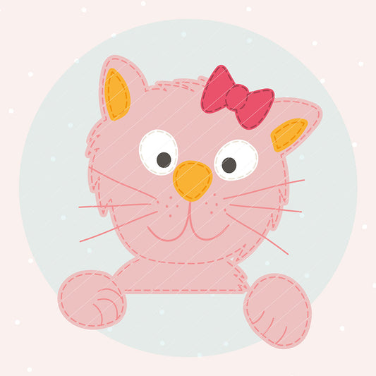 Katze Kantenhocker Kitty (Applikationsvorlage)