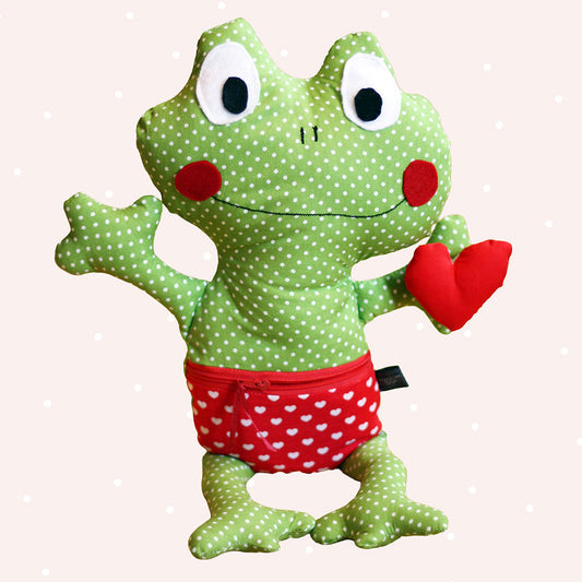 Frosch-Kummerkissen Quenni (Schnittmuster und Nähanleitung)