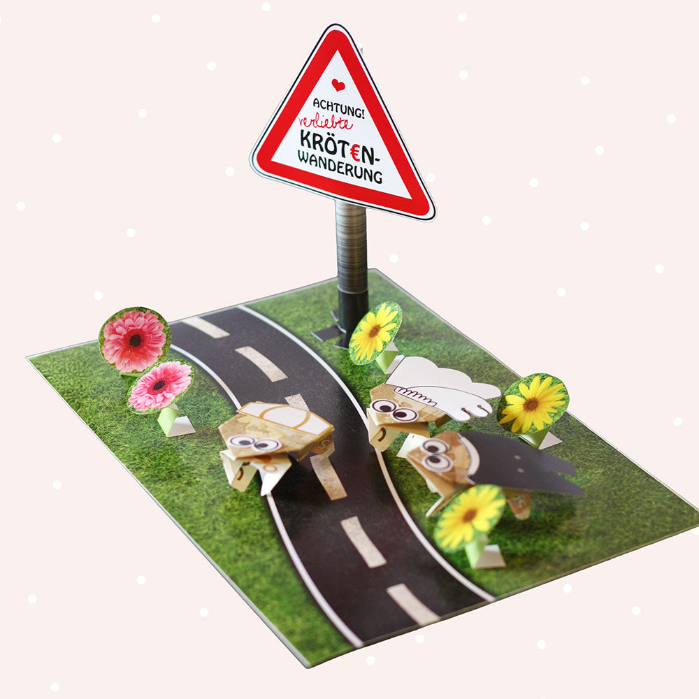 Geldgeschenk Krötenwanderung (Bastelidee und Druckvorlage)